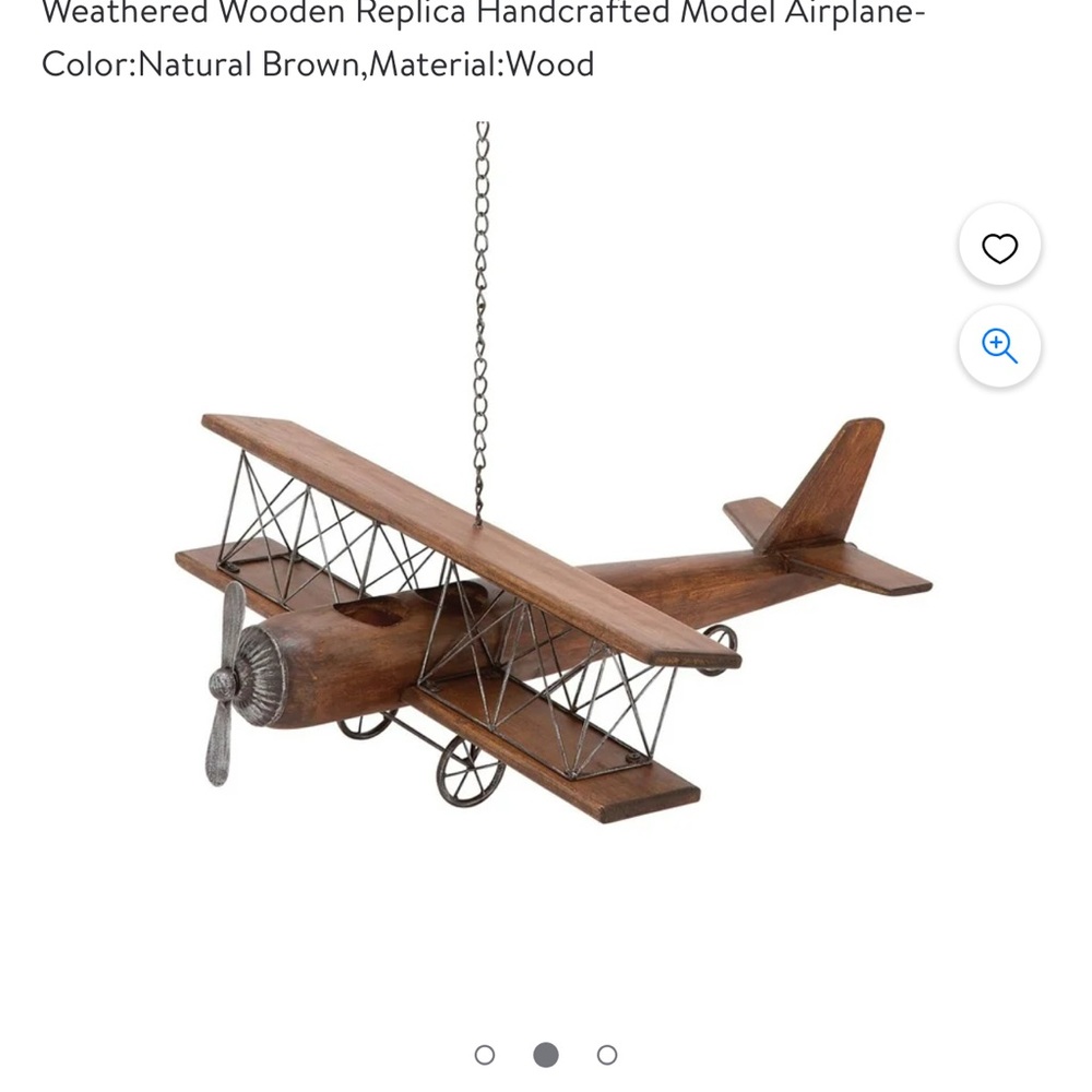 Vintage Wooden Airplane Hanging Decor